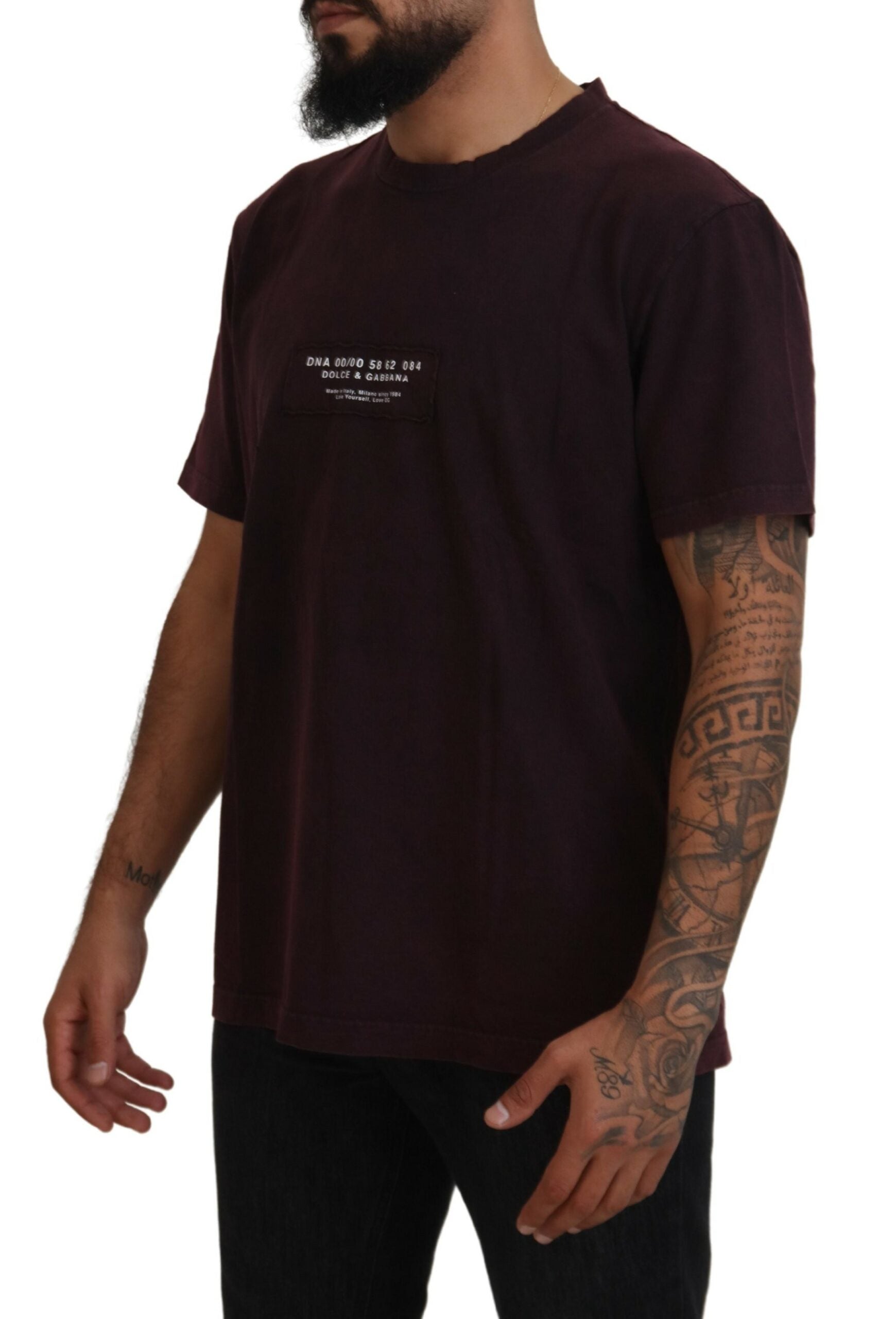 Dolce & Gabbana Bordeaux Crewneck Short Sleeve  T-shirt - Luxe Nova