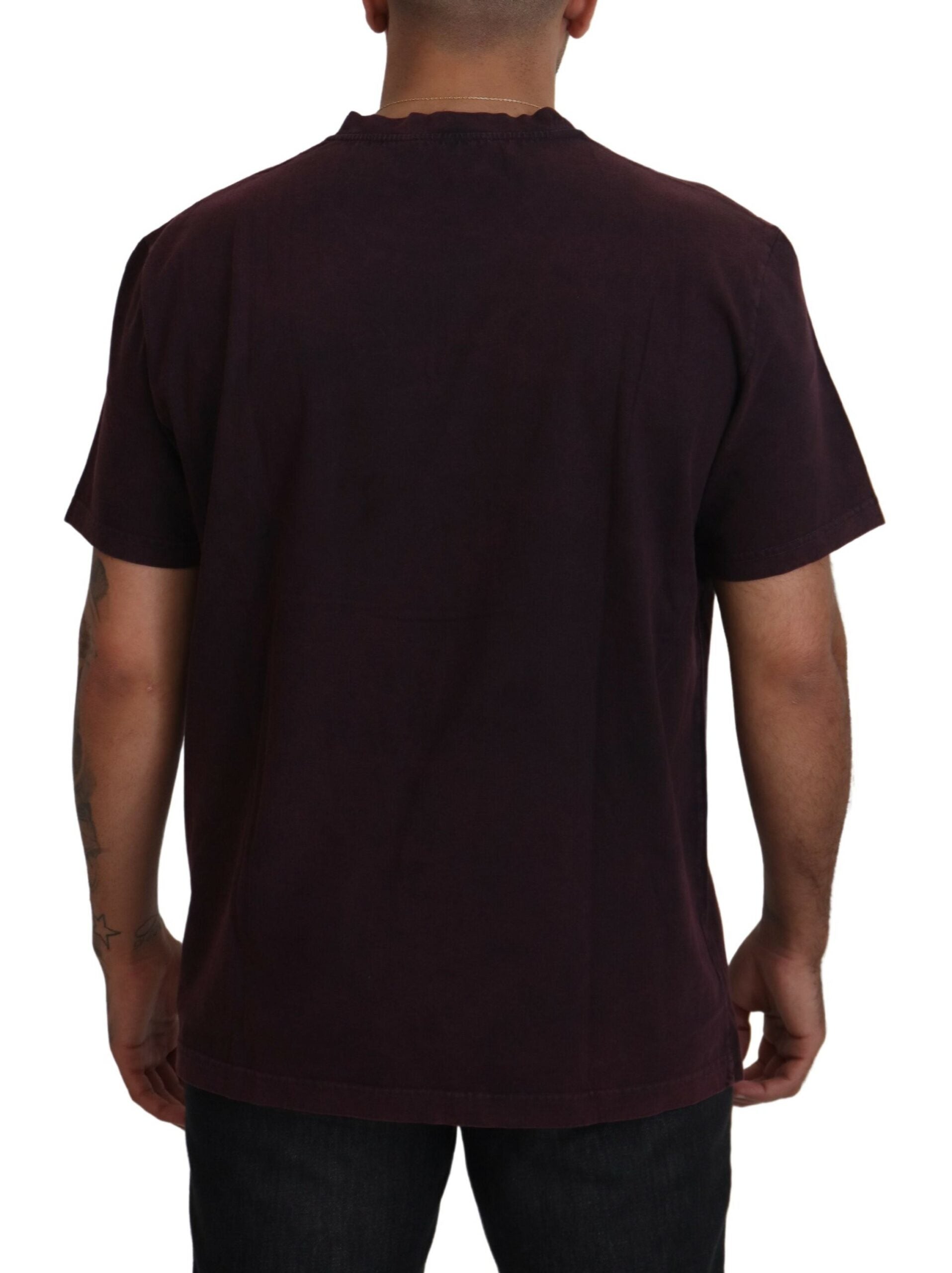 Dolce & Gabbana Bordeaux Crewneck Short Sleeve  T-shirt - Luxe Nova