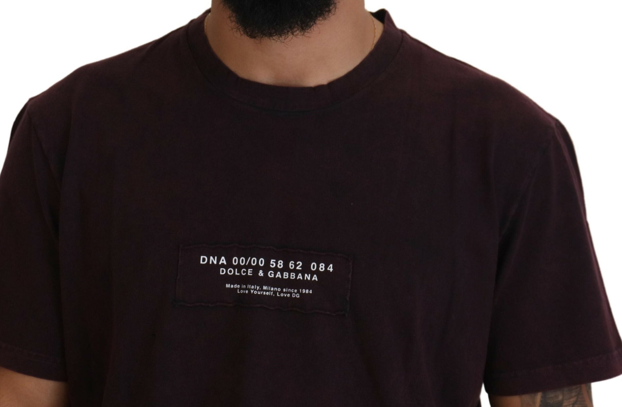 Dolce & Gabbana Bordeaux Crewneck Short Sleeve  T-shirt - Luxe Nova