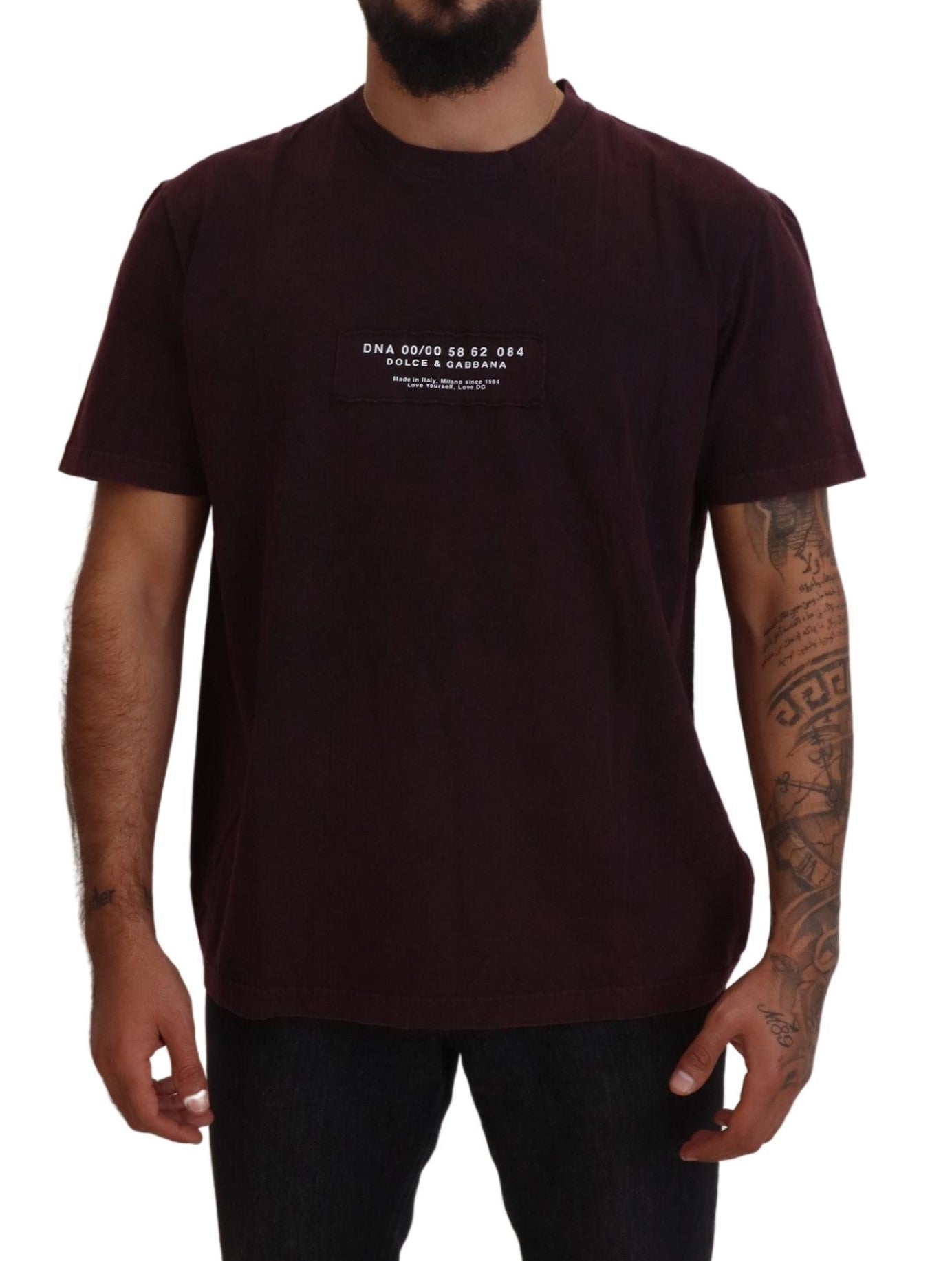 Dolce & Gabbana Bordeaux Crewneck Short Sleeve  T-shirt - Luxe Nova