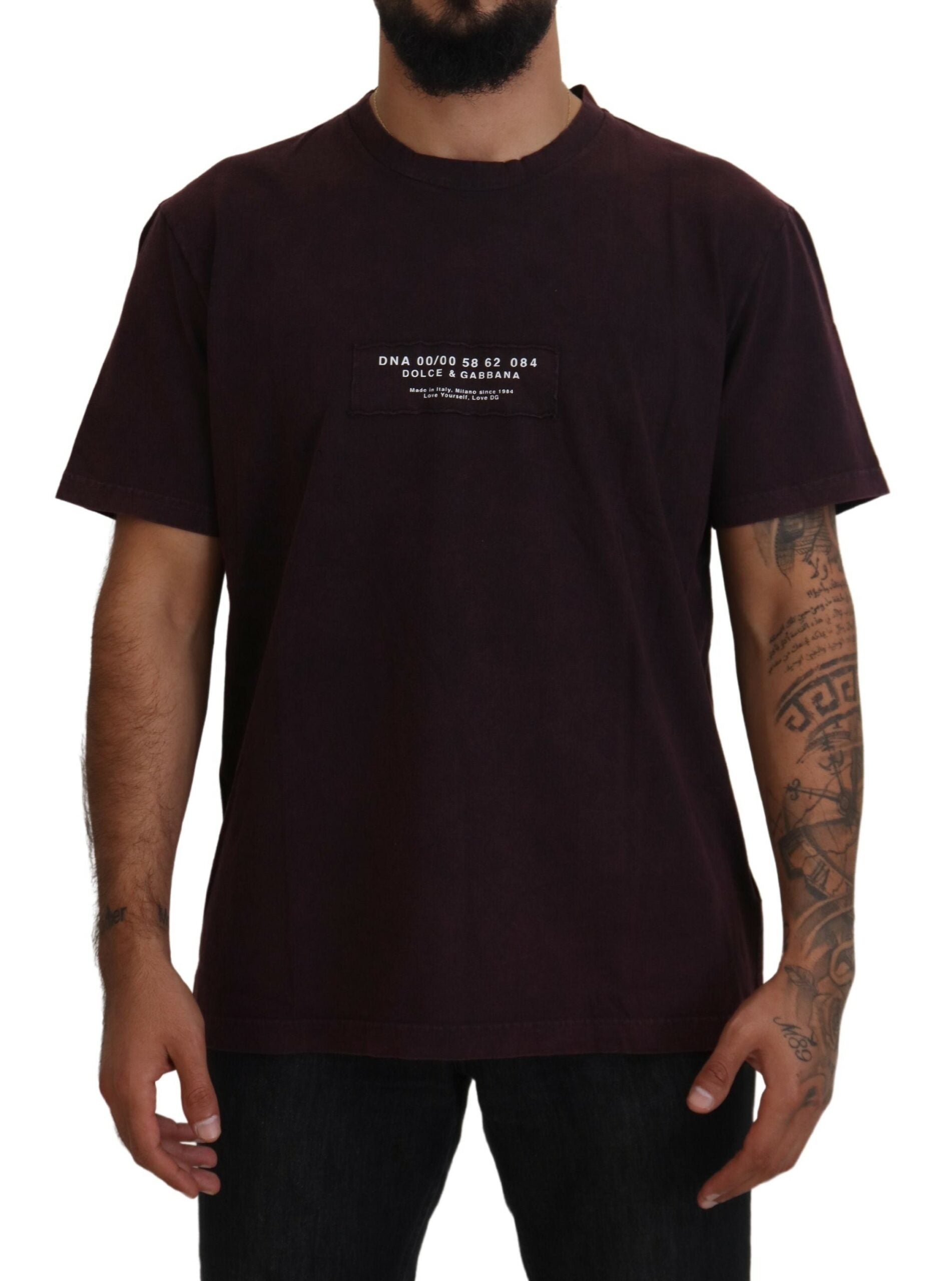Dolce & Gabbana Bordeaux Crewneck Short Sleeve  T-shirt - Luxe Nova