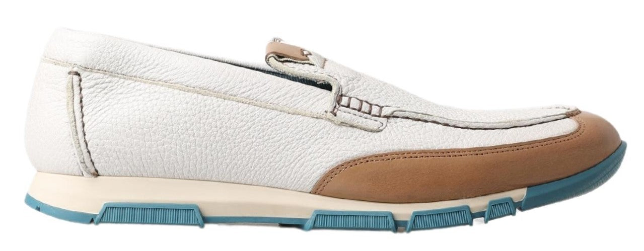 Dolce & Gabbana White Leather Loafers Moccasins Shoes - Luxe Nova