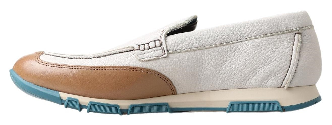 Dolce & Gabbana White Leather Loafers Moccasins Shoes - Luxe Nova