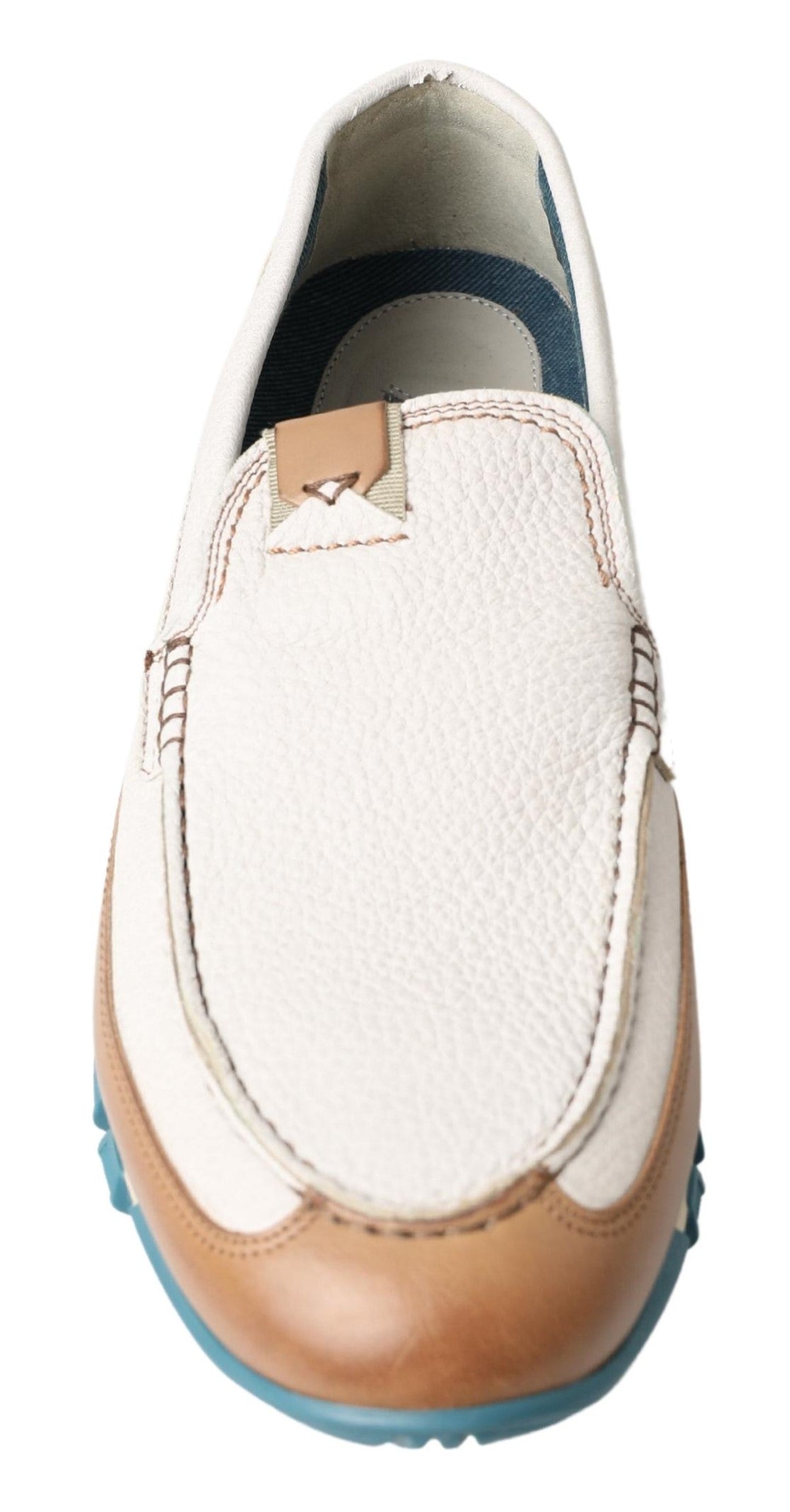 Dolce & Gabbana White Leather Loafers Moccasins Shoes - Luxe Nova