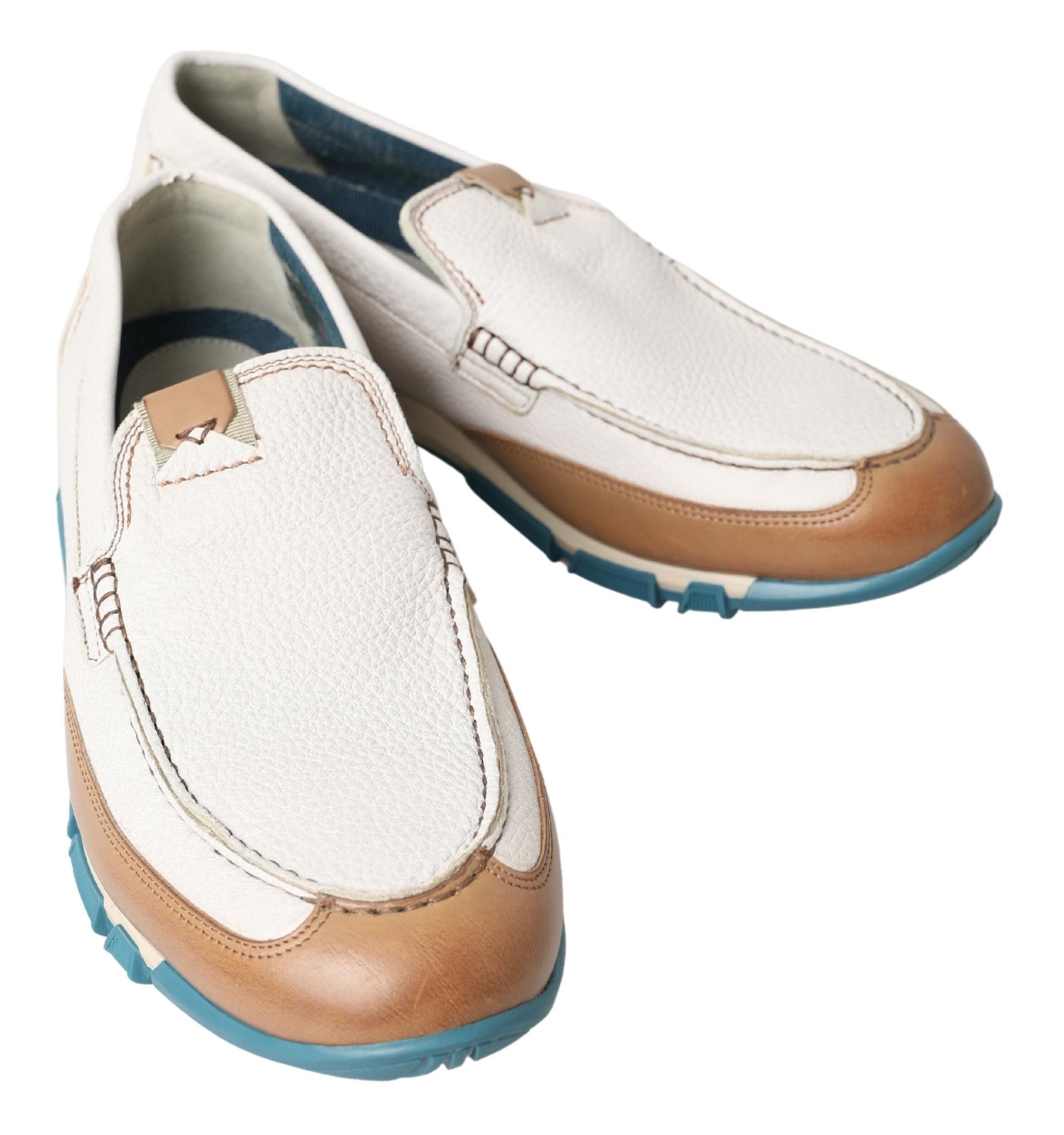 Dolce & Gabbana White Leather Loafers Moccasins Shoes - Luxe Nova
