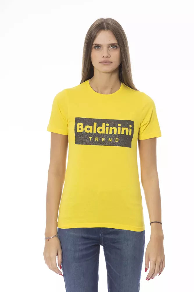 Baldinini Trend Yellow Cotton Women T-Shirt - Luxe Nova
