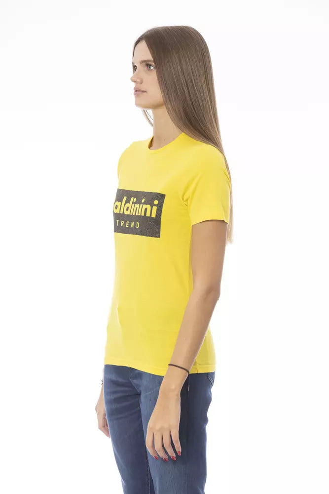 Baldinini Trend Yellow Cotton Women T-Shirt - Luxe Nova