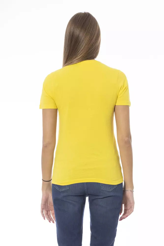 Baldinini Trend Yellow Cotton Women T-Shirt - Luxe Nova