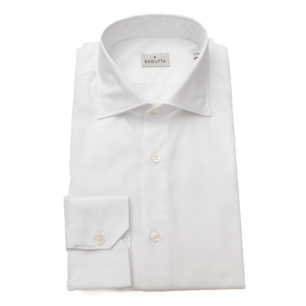 Bagutta White Cotton Men Shirt - Luxe Nova