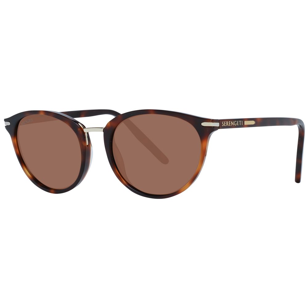 Serengeti Brown Acetate & Metal Sunglasses - Luxe Nova
