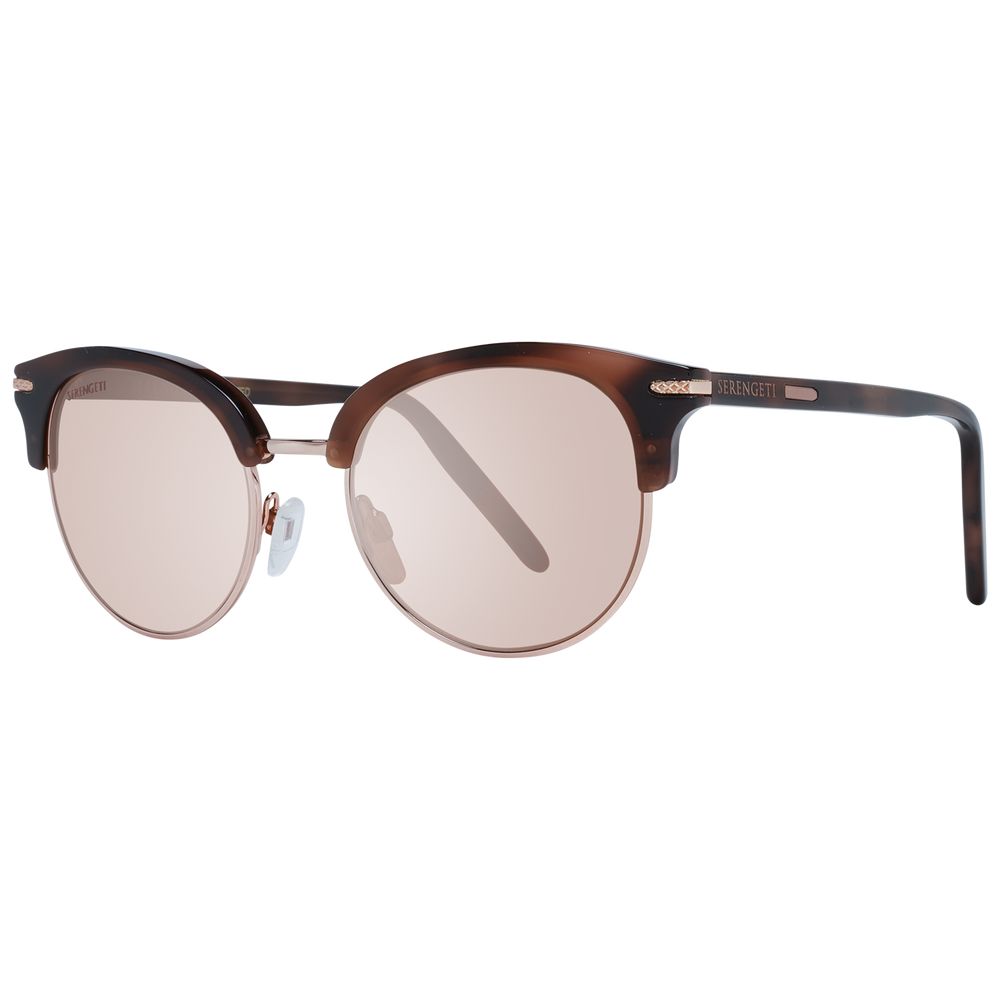 Serengeti Brown Acetate & Metal Sunglasses - Luxe Nova