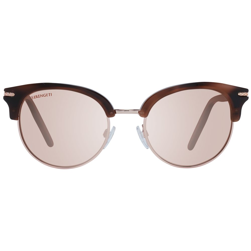 Serengeti Brown Acetate & Metal Sunglasses - Luxe Nova