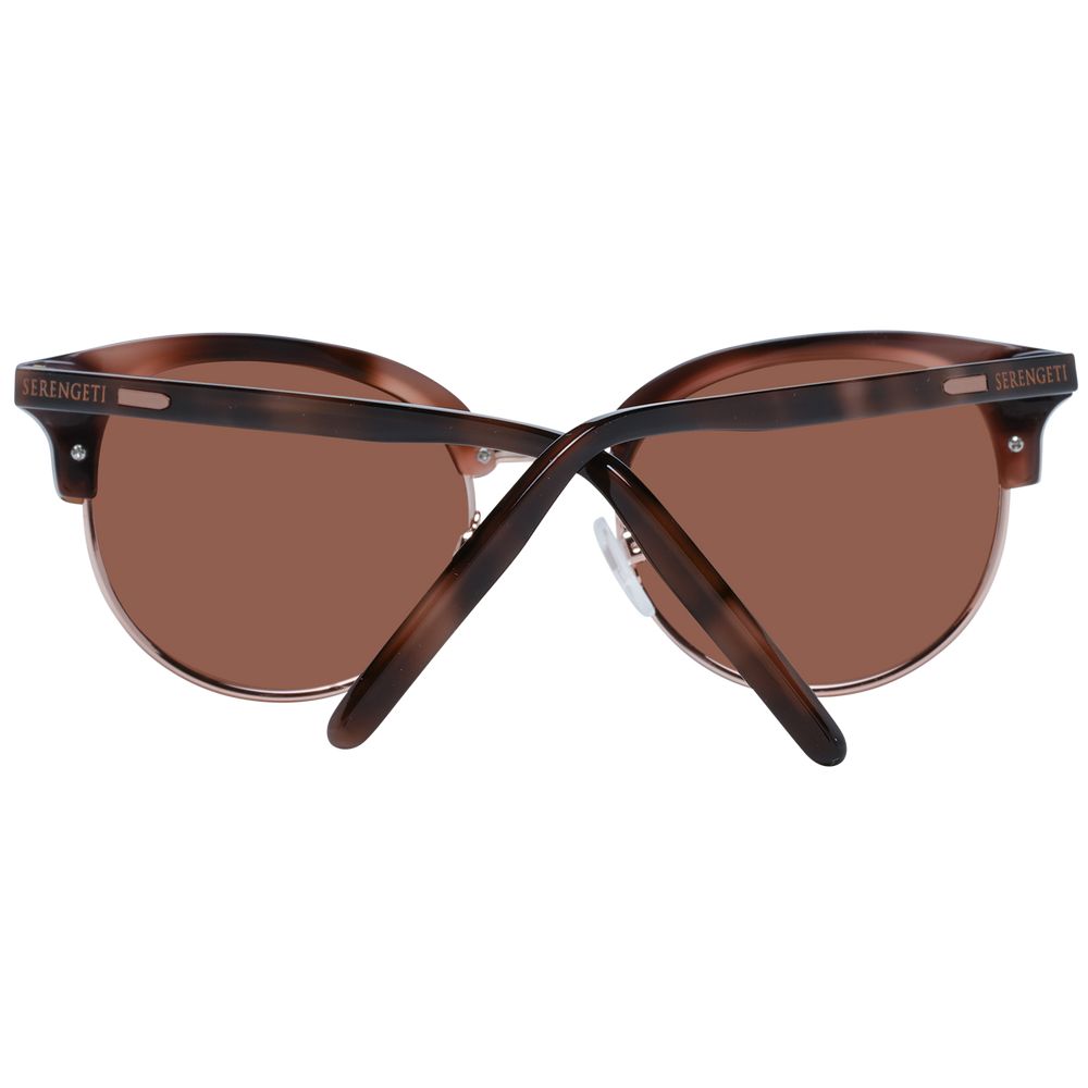 Serengeti Brown Acetate & Metal Sunglasses - Luxe Nova