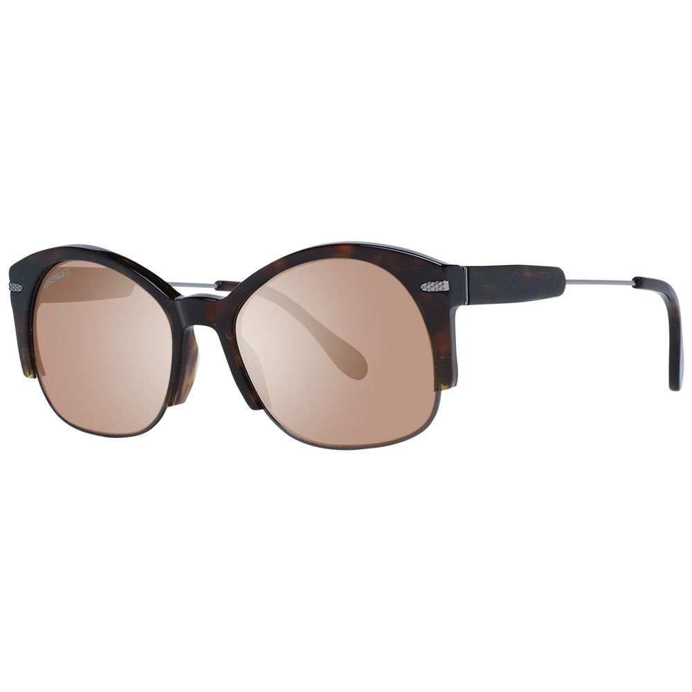 Serengeti Brown Acetate & Metal Sunglasses - Luxe Nova