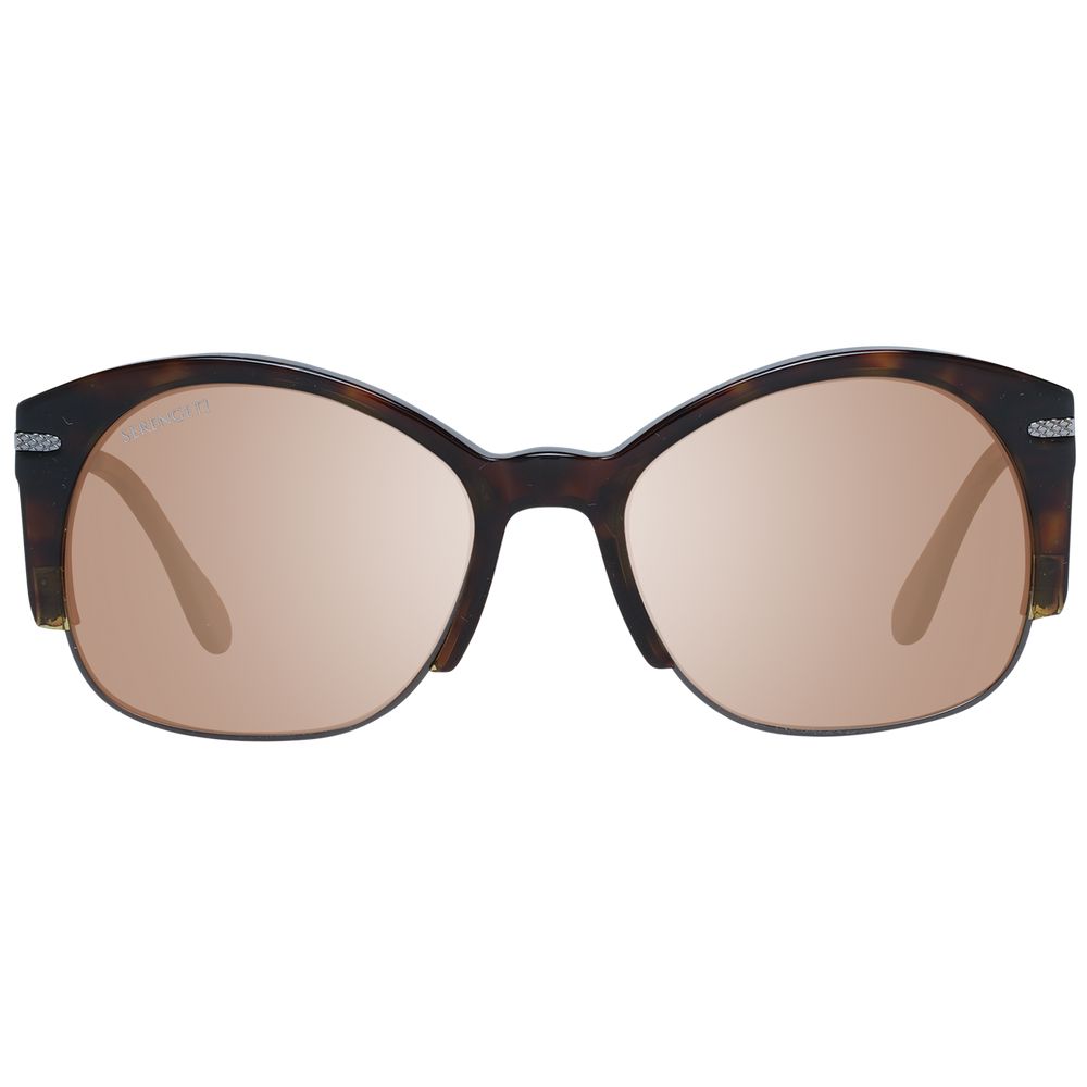 Serengeti Brown Acetate & Metal Sunglasses - Luxe Nova