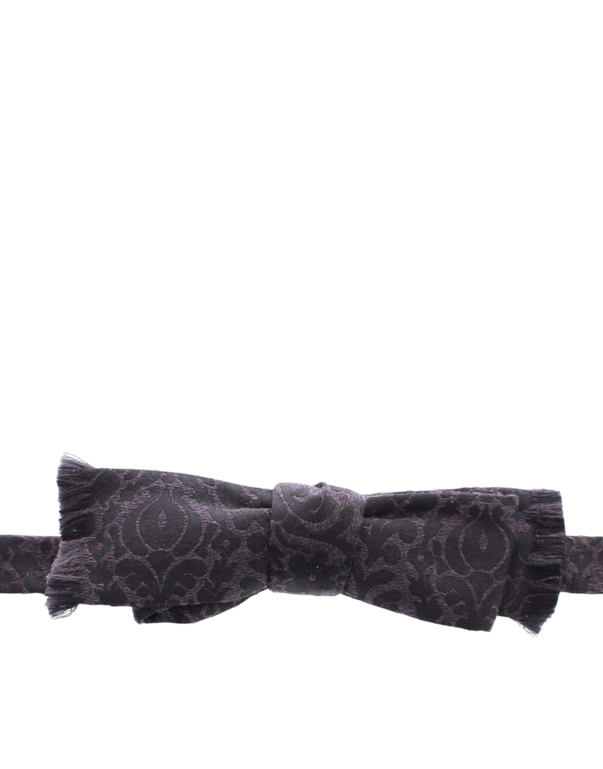 Dolce & Gabbana Gray Black Wool Bow Tie - Luxe Nova