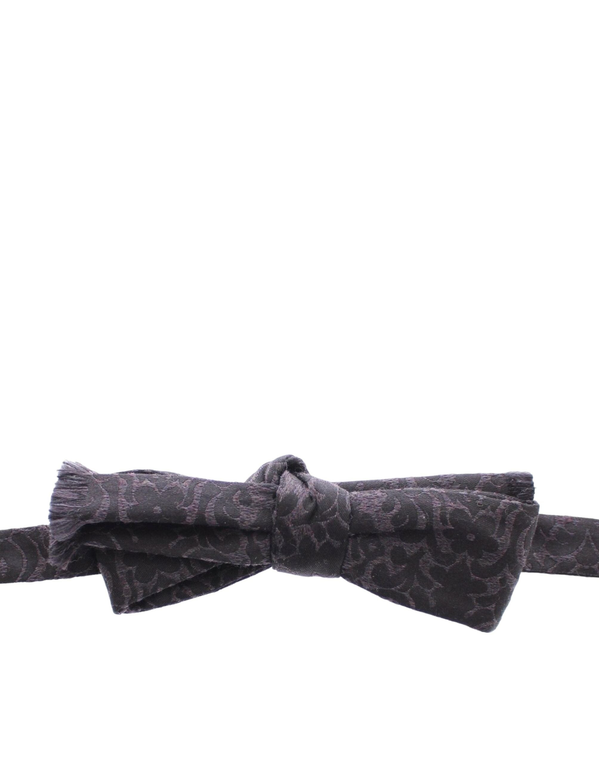 Dolce & Gabbana Gray Black Wool Bow Tie - Luxe Nova