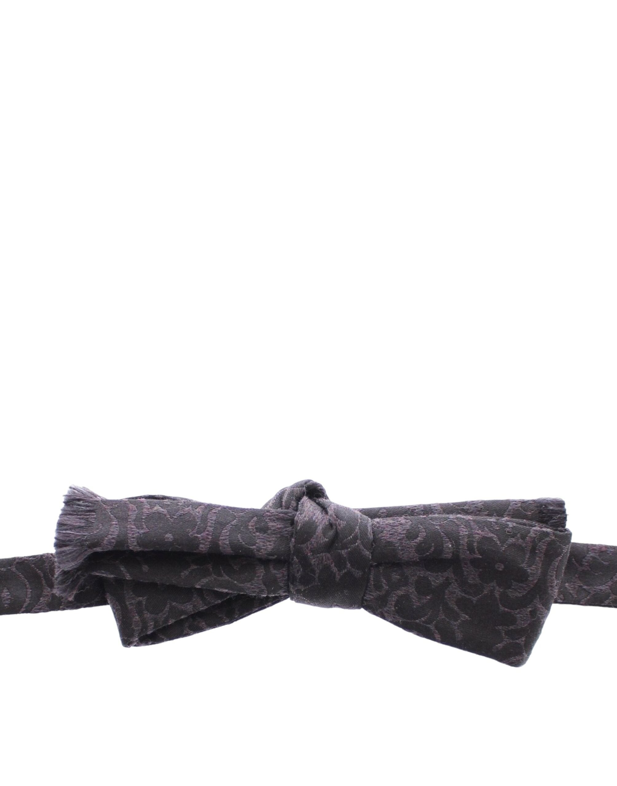 Dolce & Gabbana Gray Black Wool Silk Bow Tie - Luxe Nova