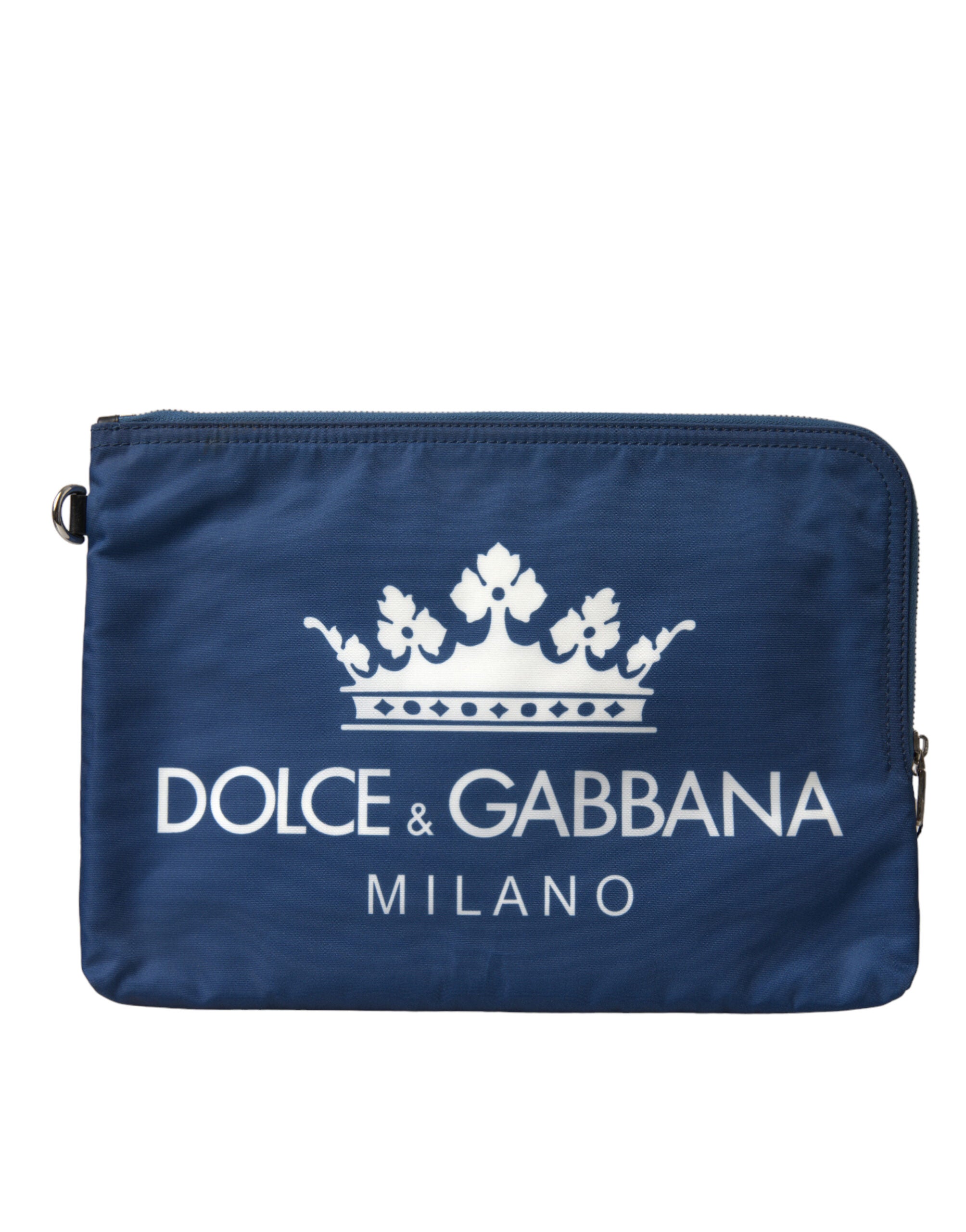 Dolce & Gabbana Blue DG Milano Print Nylon Pouch Clutch Men Bag - Luxe Nova