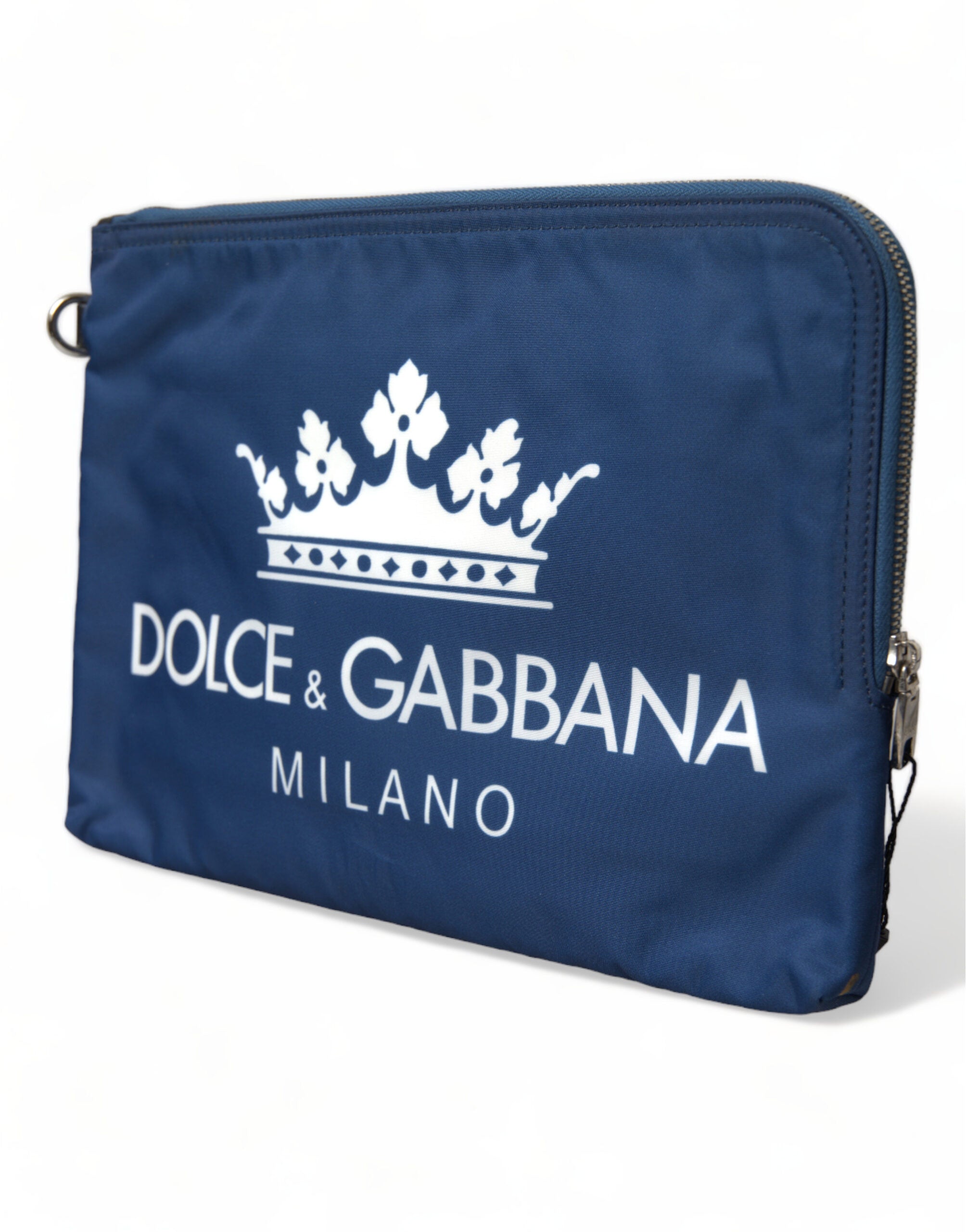 Dolce & Gabbana Blue DG Milano Print Nylon Pouch Clutch Men Bag - Luxe Nova