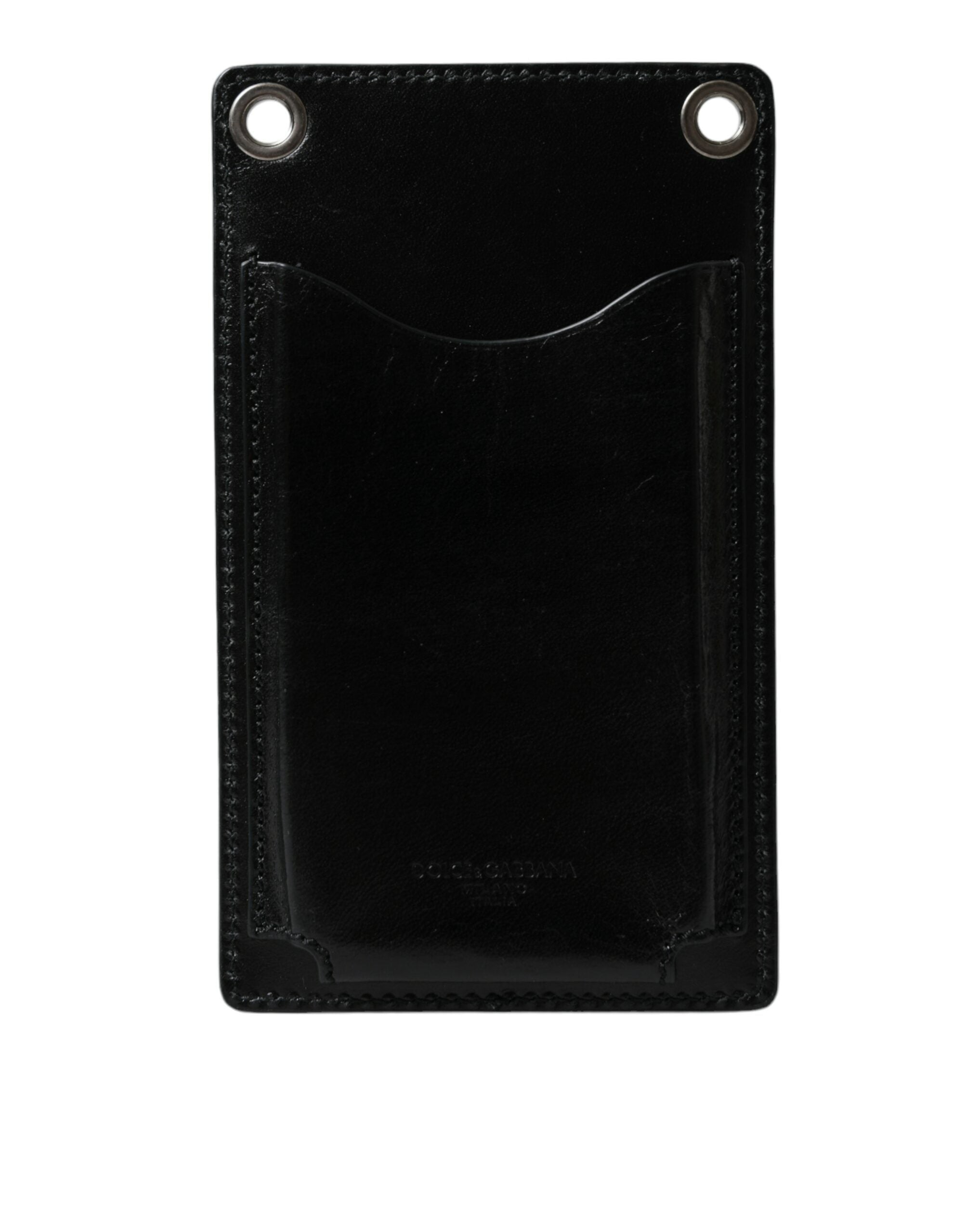 Dolce & Gabbana Wallet Black Horse Leather Zip Logo Cross Body Phone Slot - Luxe Nova