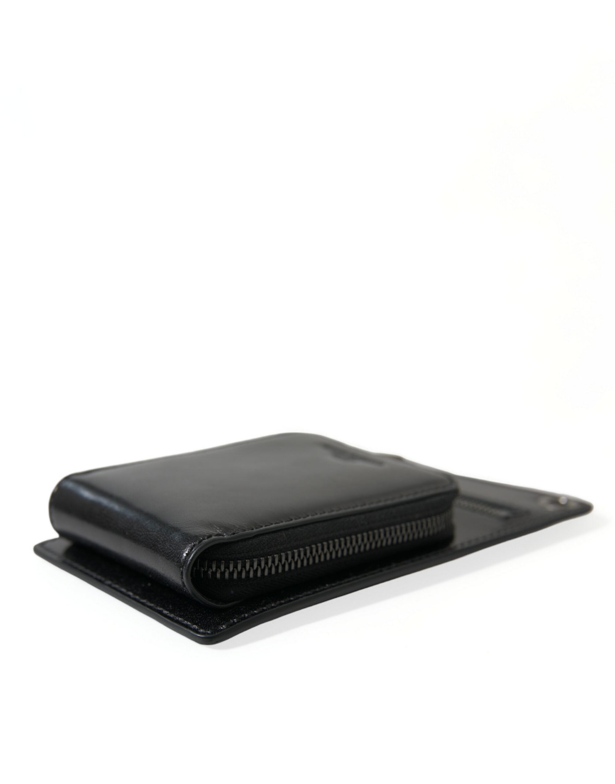 Dolce & Gabbana Wallet Black Horse Leather Zip Logo Cross Body Phone Slot - Luxe Nova