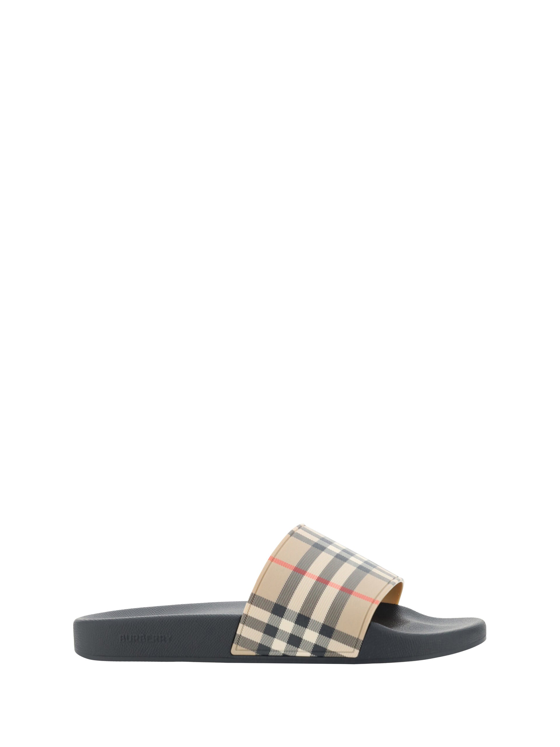 Burberry Brown Rubber Slides Sandals - Luxe Nova