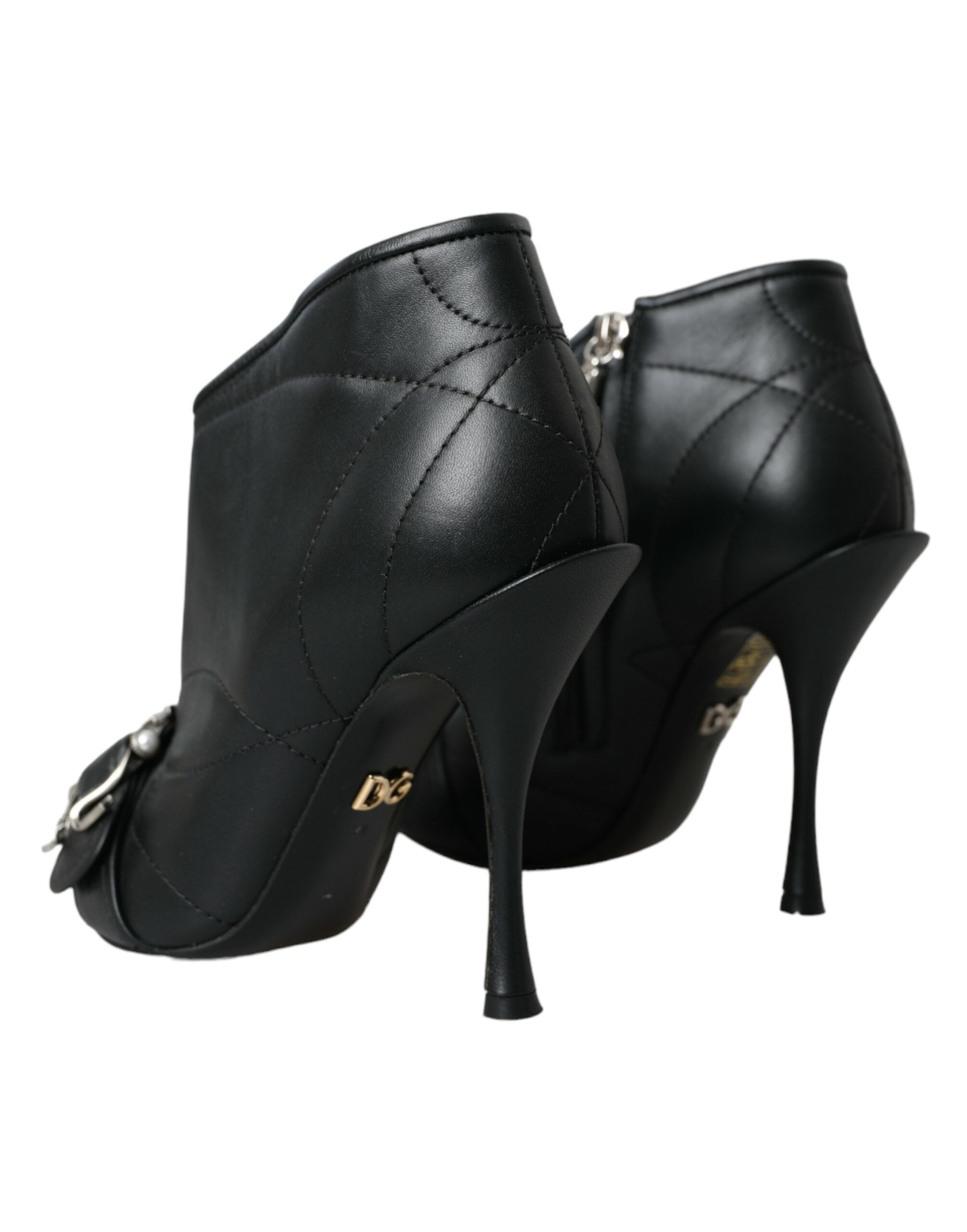 Dolce & Gabbana Black Devotion Quilted Buckled Boots Shoes - Luxe Nova