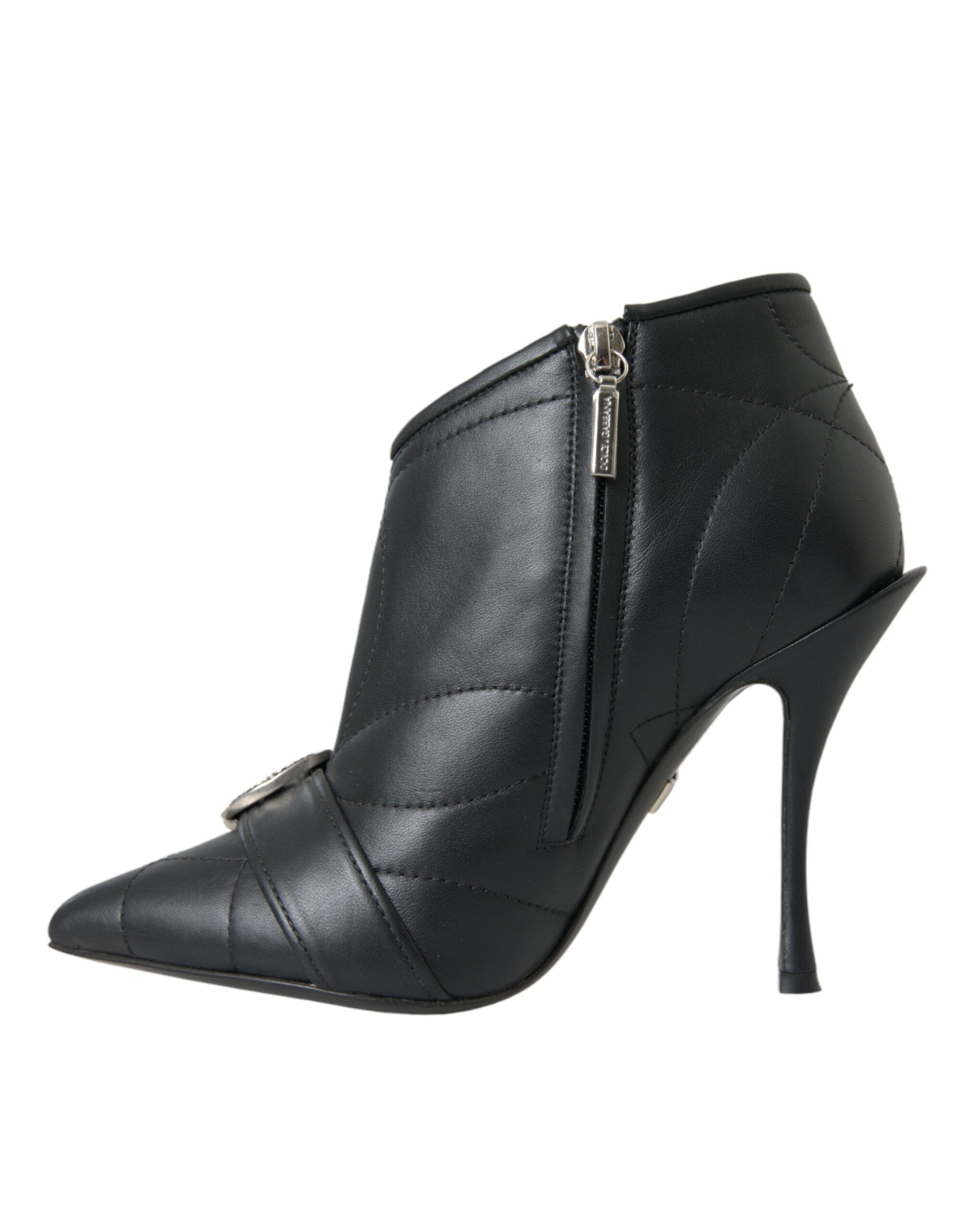 Dolce & Gabbana Black Devotion Quilted Buckled Boots Shoes - Luxe Nova