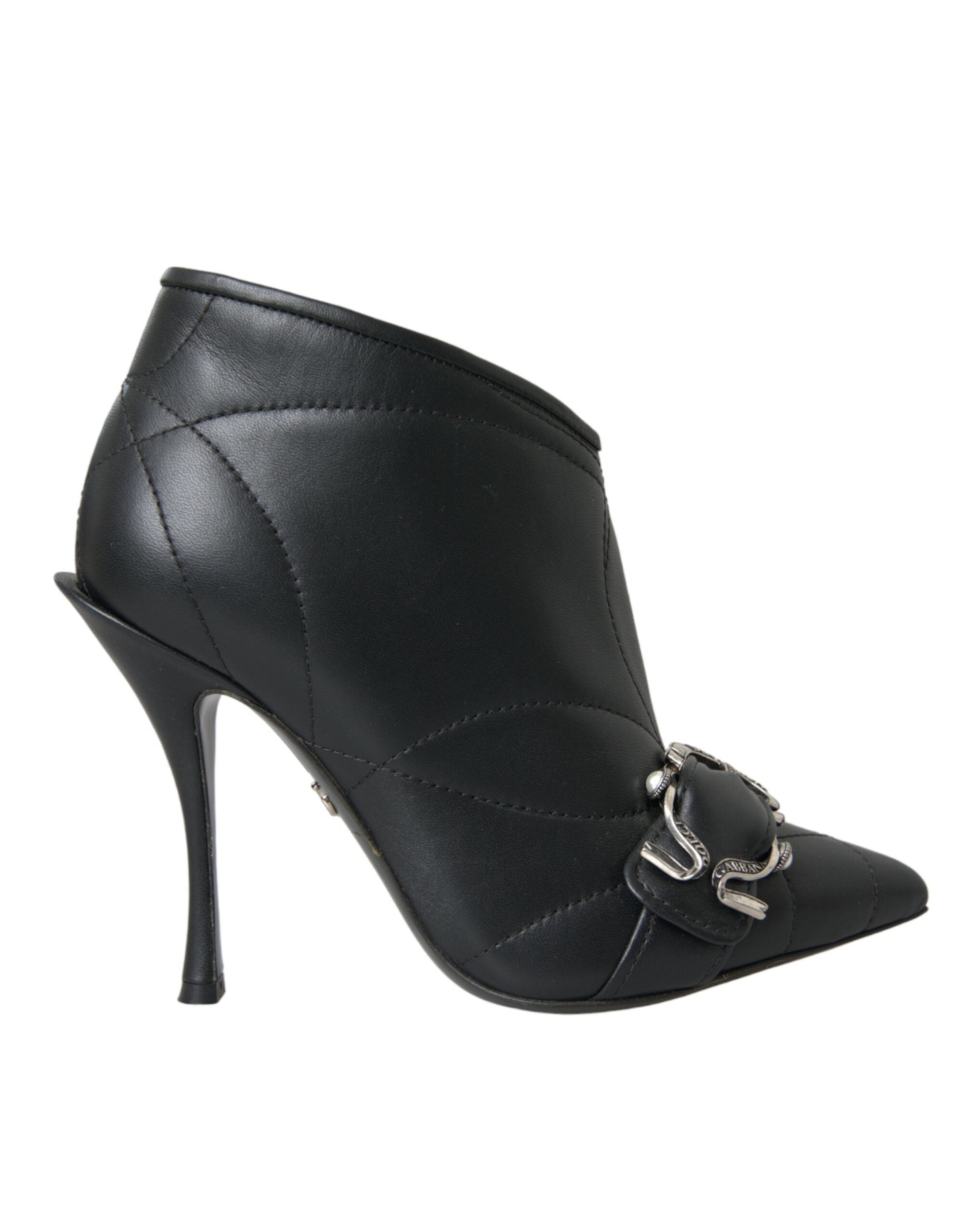 Dolce & Gabbana Black Devotion Quilted Buckled Boots Shoes - Luxe Nova