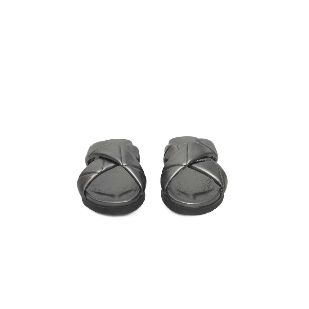 Cerruti 1881 Gray Lambskin Women Sandal