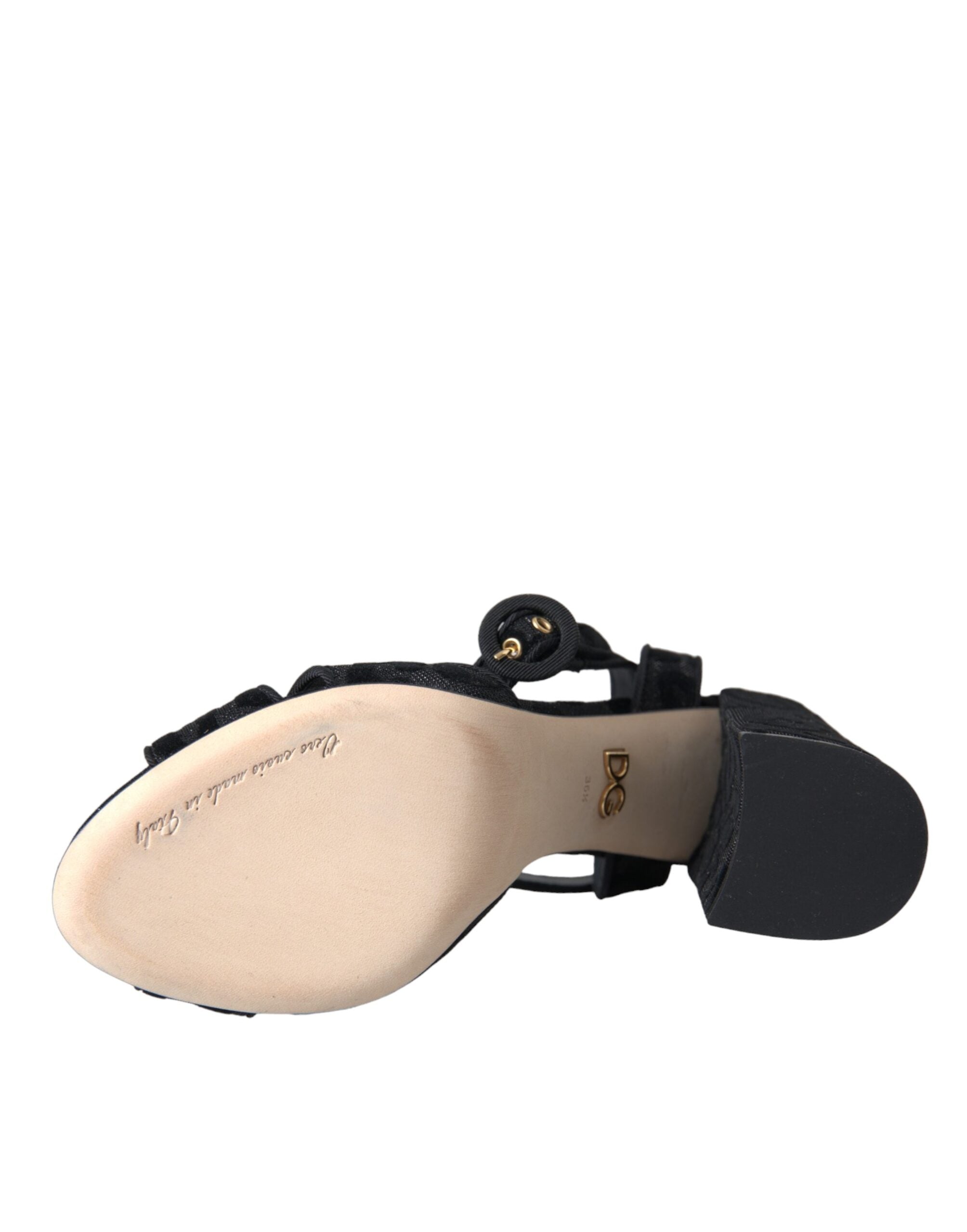 Dolce & Gabbana Black Leopard Suede Heels Sandals Shoes - Luxe Nova