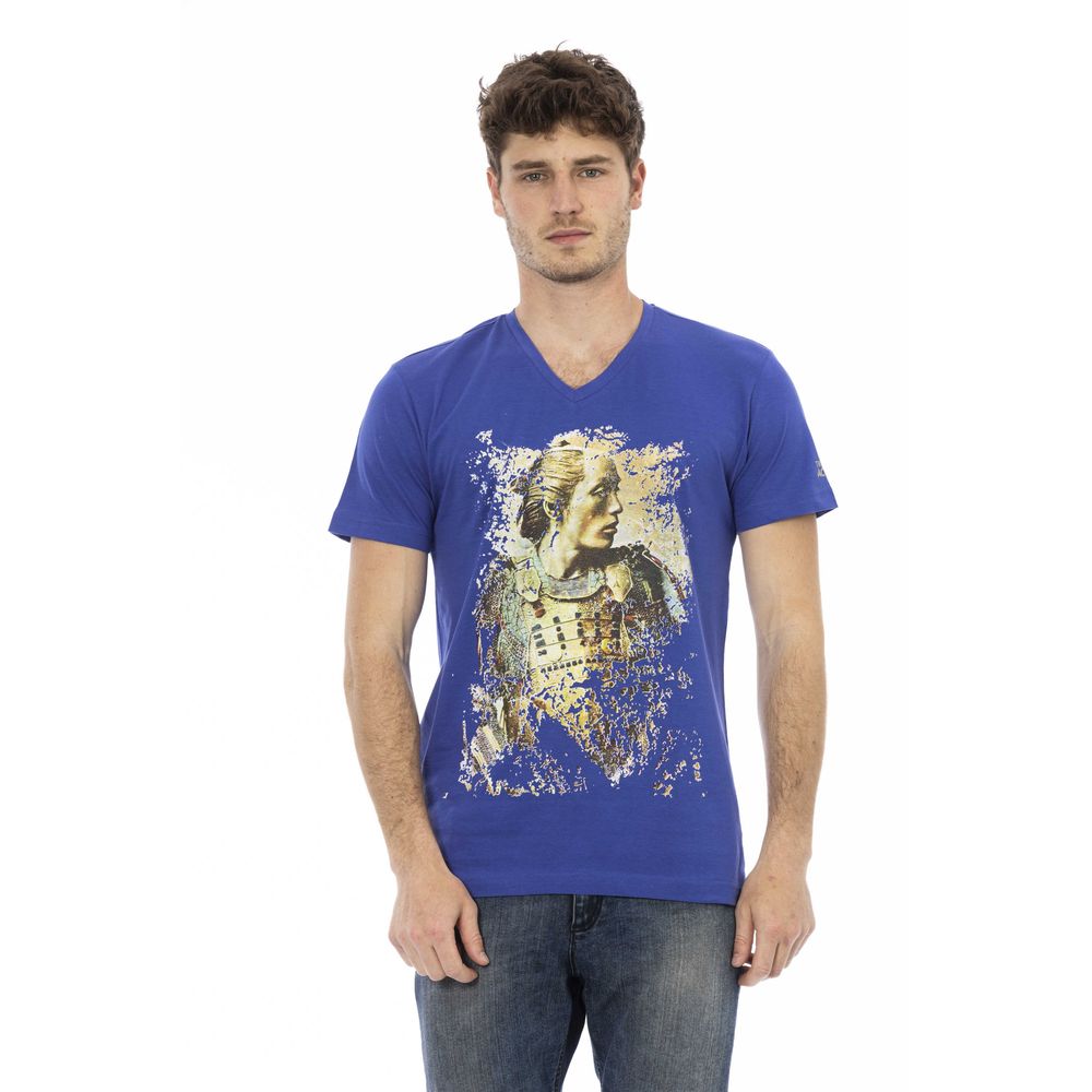 Trussardi Action Blue Cotton Men T-Shirt - Luxe Nova