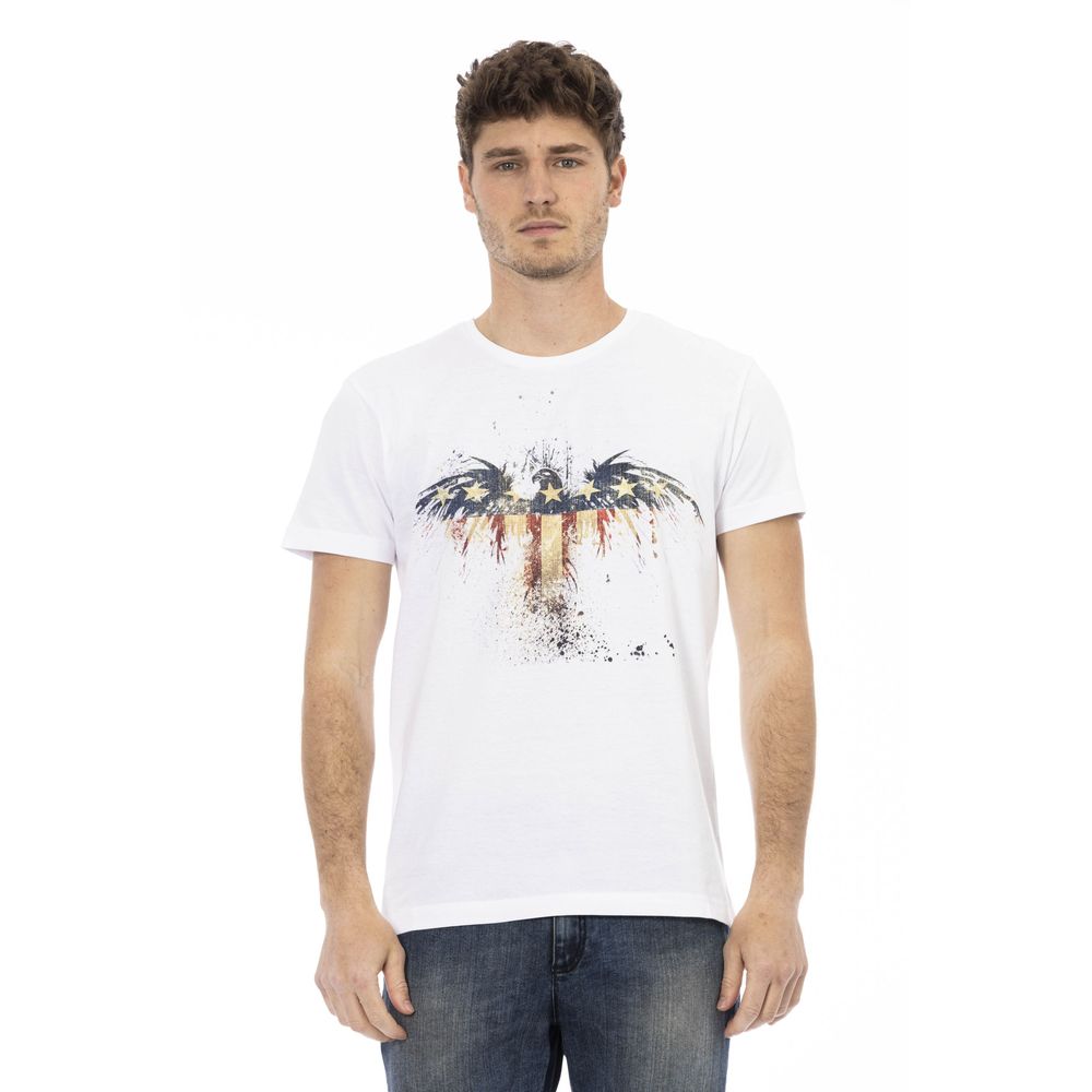 Trussardi Action White Cotton Men T-Shirt - Luxe Nova
