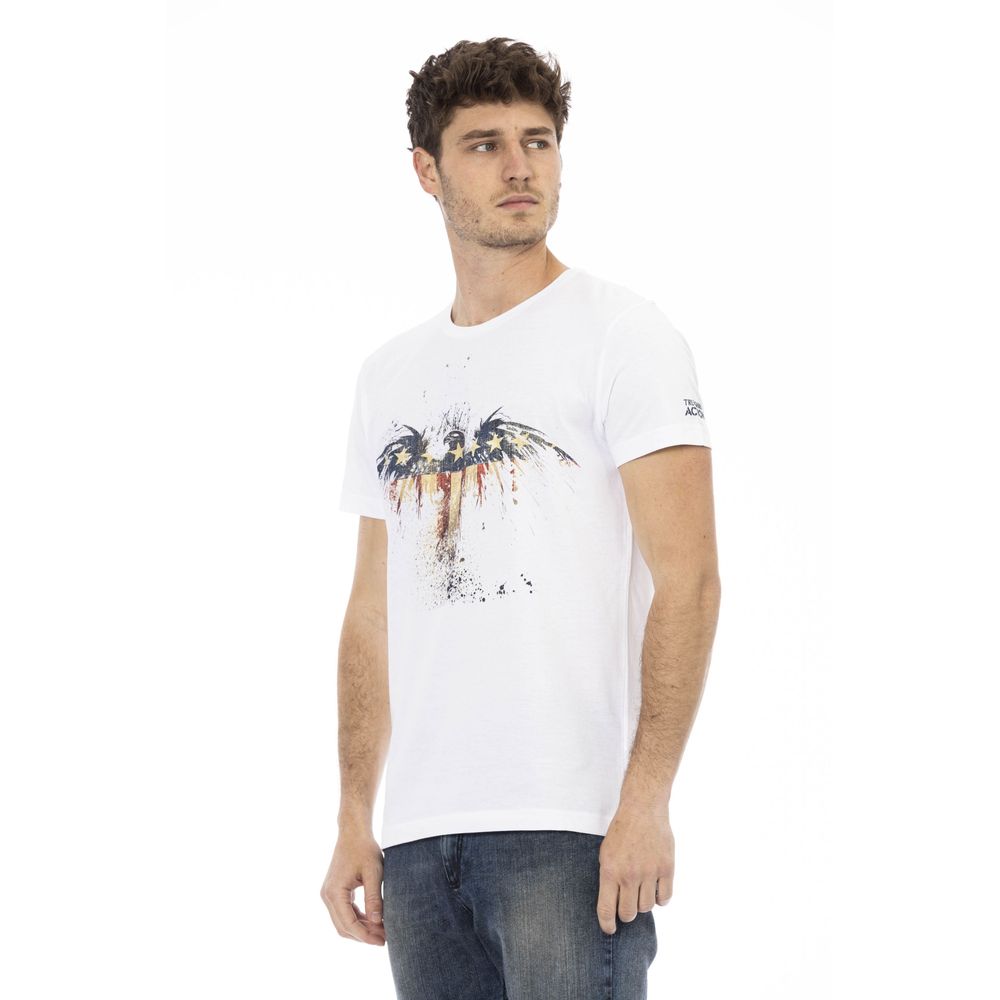 Trussardi Action White Cotton Men T-Shirt - Luxe Nova
