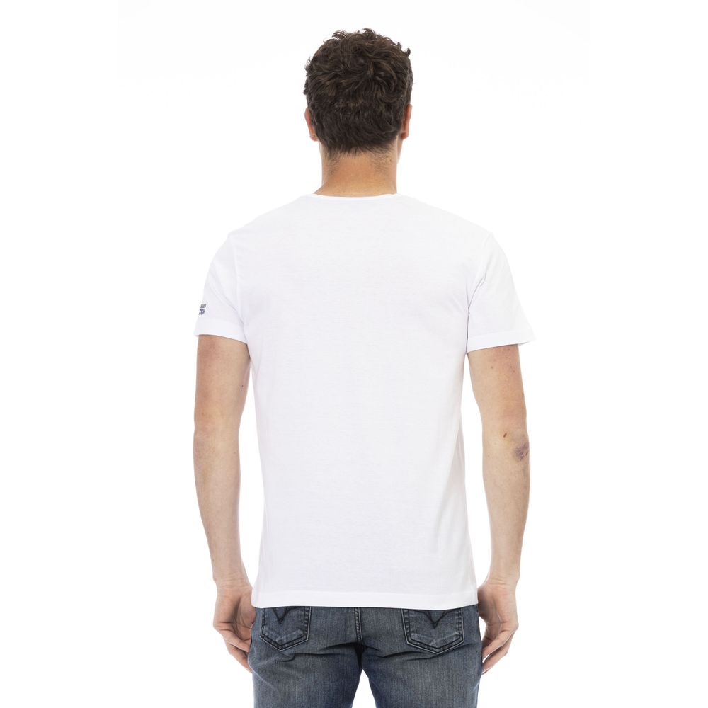 Trussardi Action White Cotton Men T-Shirt - Luxe Nova