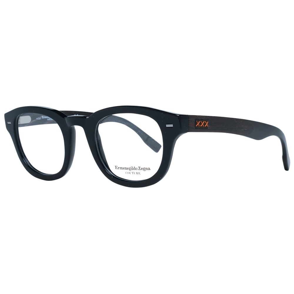 Ermenegildo Zegna Black Plastic Glasses (Frames) - Luxe Nova