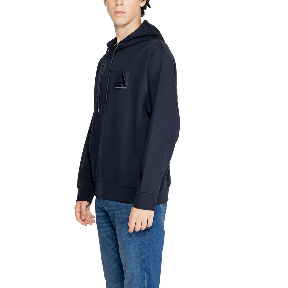 Armani Exchange Blue Cotton Hoodie - Luxe Nova