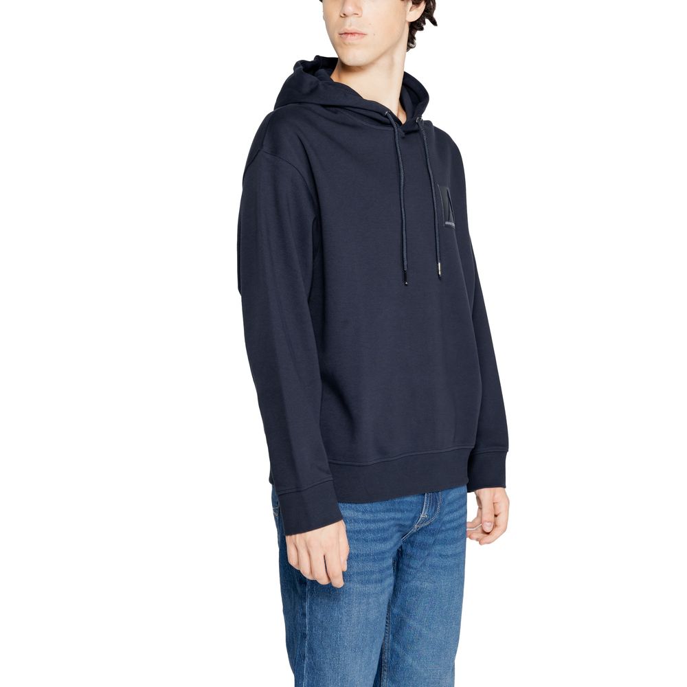 Armani Exchange Blue Cotton Hoodie - Luxe Nova