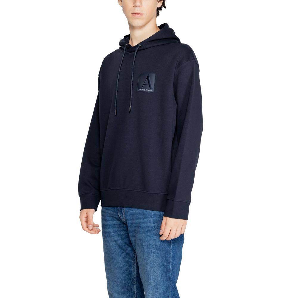 Armani Exchange Blue Cotton Hoodie - Luxe Nova