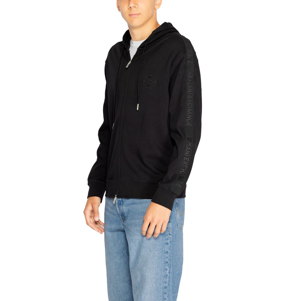 Armani Exchange Black Cotton Hoodie - Luxe Nova