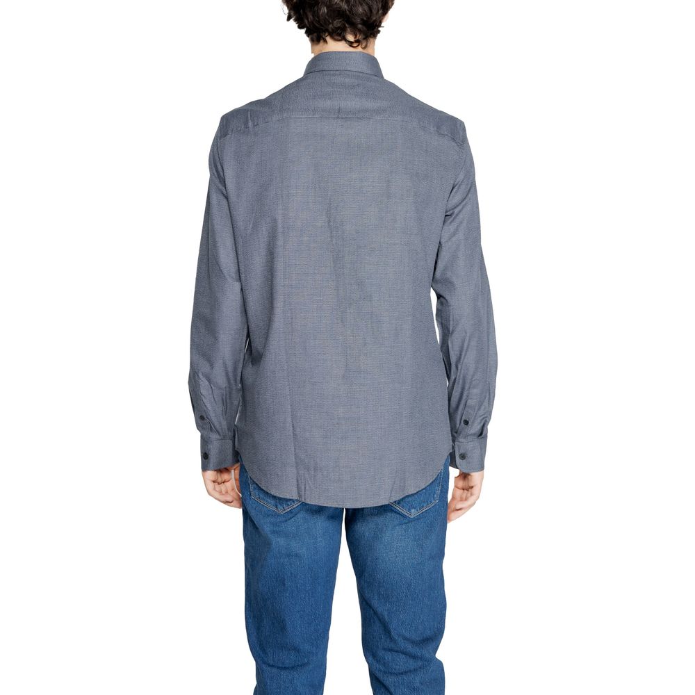 Armani Exchange Blue Cotton Dress Shirt - Luxe Nova