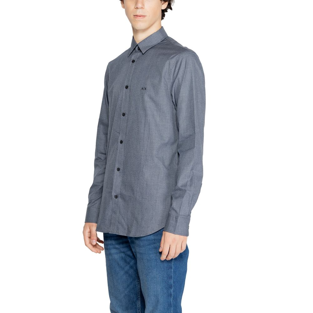 Armani Exchange Blue Cotton Dress Shirt - Luxe Nova