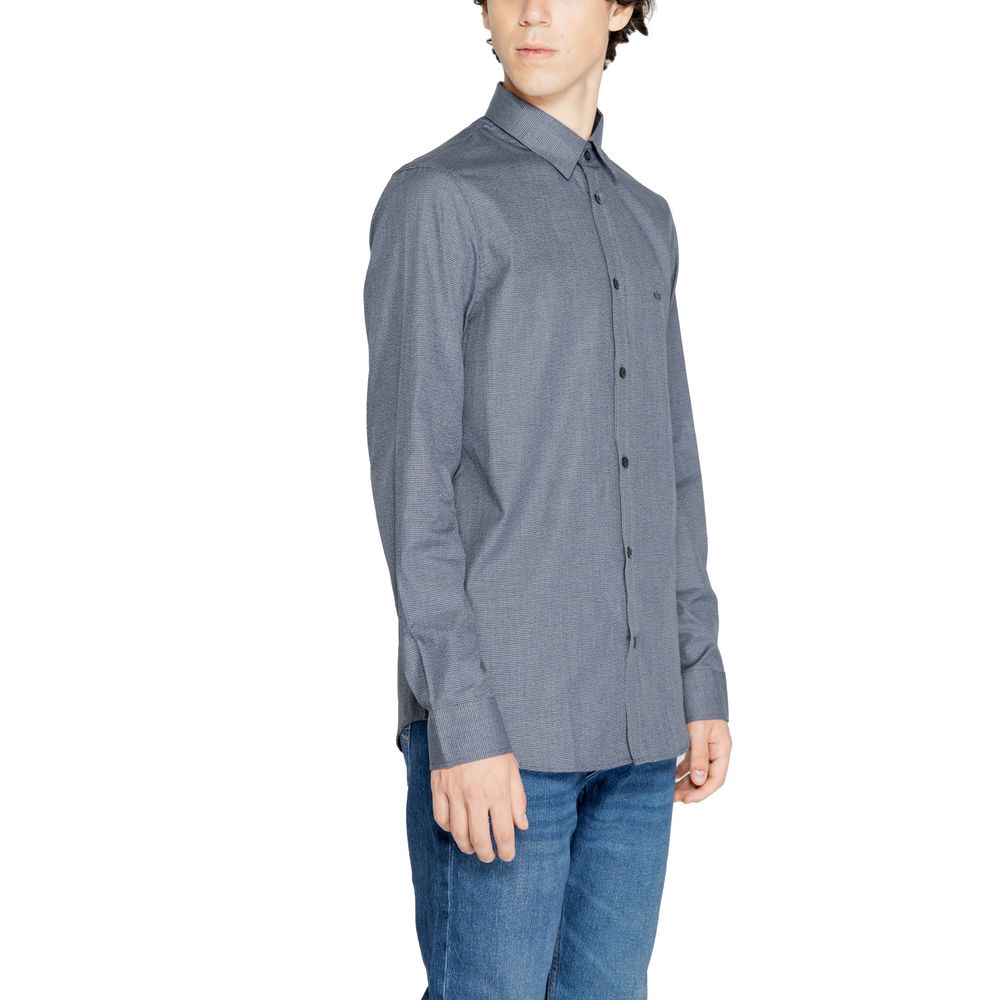 Armani Exchange Blue Cotton Dress Shirt - Luxe Nova