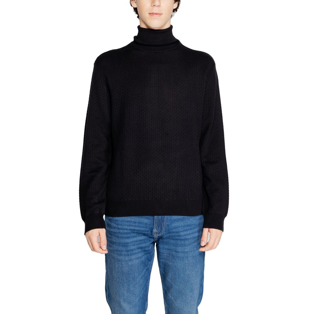 Armani Exchange Black Cotton Turtleneck - Luxe Nova