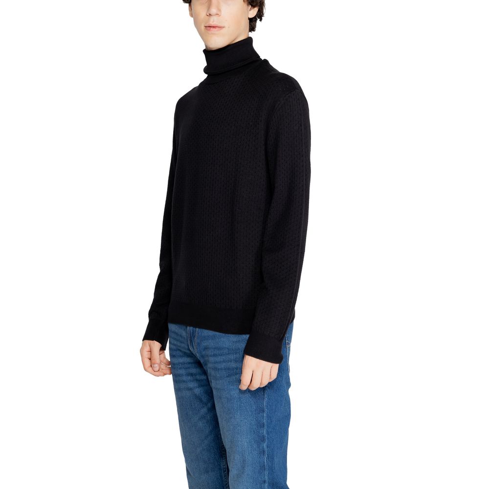 Armani Exchange Black Cotton Turtleneck - Luxe Nova