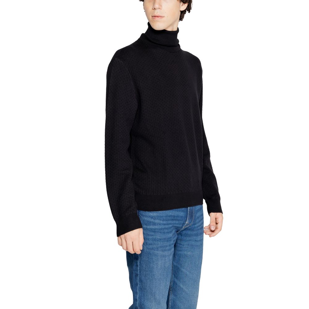Armani Exchange Black Cotton Turtleneck - Luxe Nova