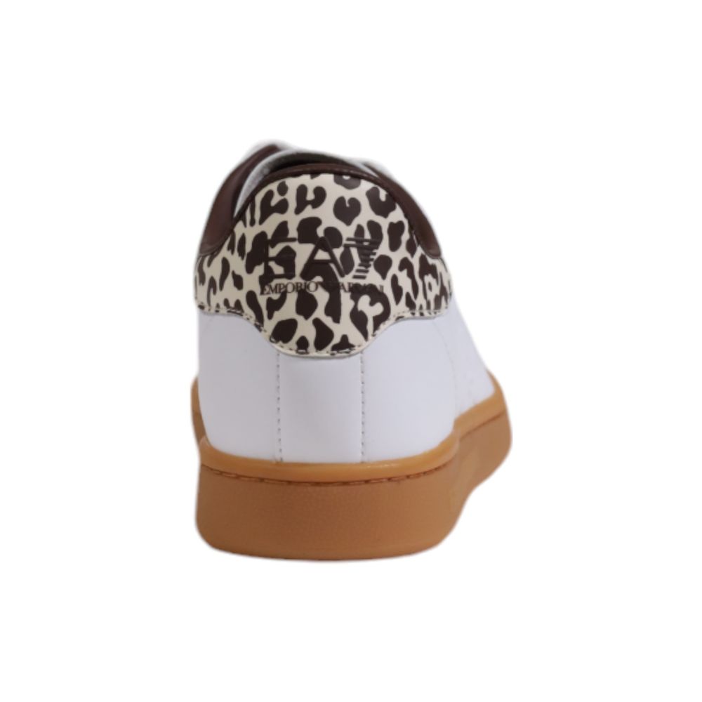 EA7 Emporio Armani Beige Leather Low Top Sneakers - Luxe Nova