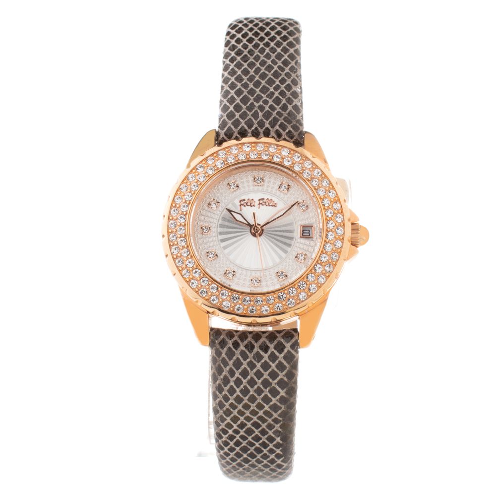 Folli Follie Gray Leather Dress Watch - Luxe Nova