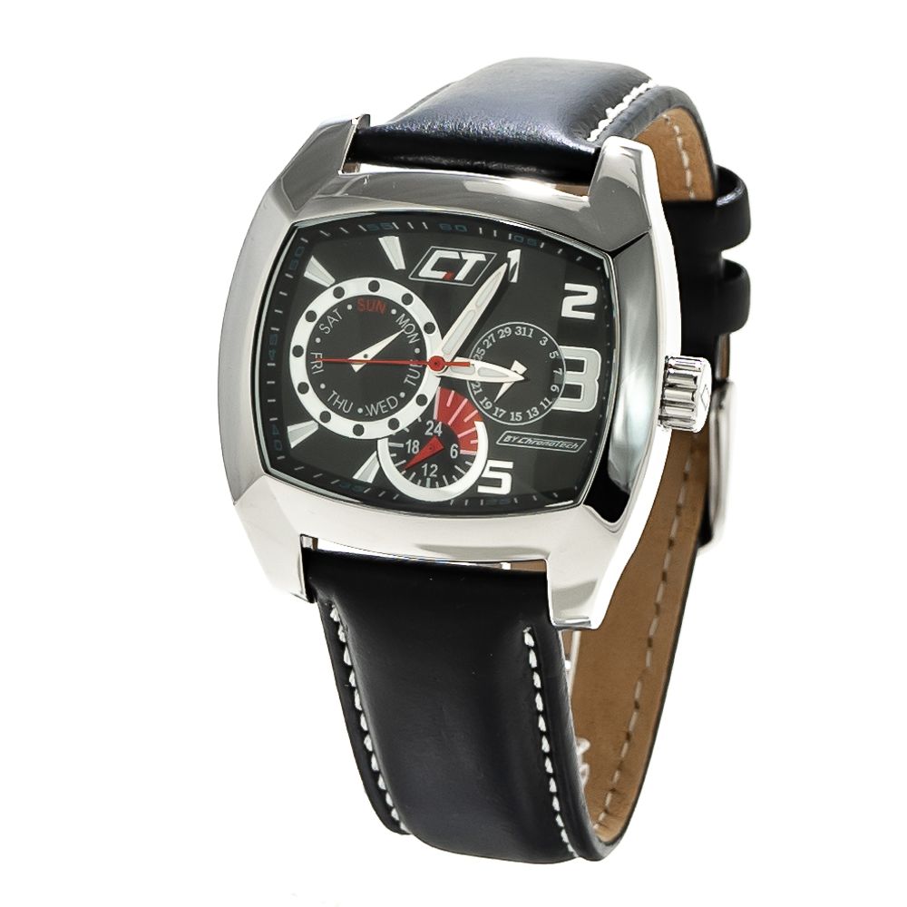 Chronotech Black Leather Dress Watch - Luxe Nova